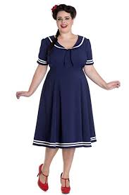 Hell Bunny Plus Size Nautical Navy Sailor With Bow Tie