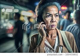 older asian lady with a worrying look