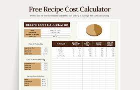 free recipe cost calculator
