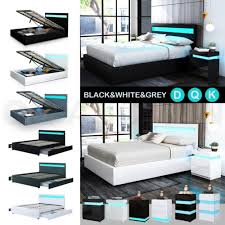 Rgb Led Bed Frame Bedside Table Double