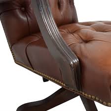 ethan allen brown leather desk chair