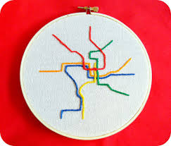 Inspiration Washington Dc Metro Map Embroidery Hoop Art