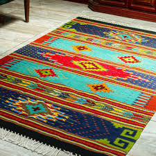 multicoloured all wool zapotec area rug