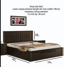 plywood dark sheesham king bed with