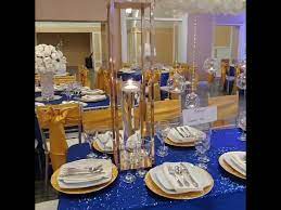 gold royal blue and ivory wedding