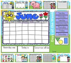 Interactive Kindergarten Calendar June For Promethean