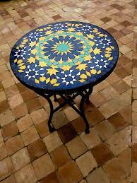 Customizable Mosaic Table Blue And
