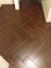 herringbone pattern tile floor