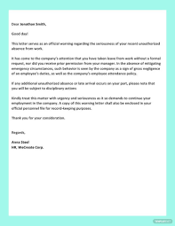 free attendance warning letter template