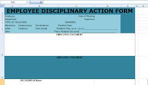 Get Employee Disciplinary Action Form Spreadsheet Excel