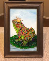 Stained Glass Frog Glass Painting Small