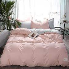 single color pink bedding set duvet