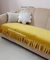 Box Pleated Solid Sofa Cover Water