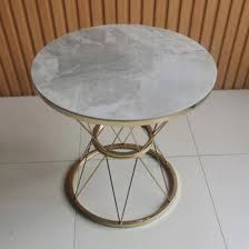 Marble Top Round Coffee Table And End
