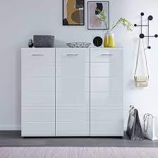 aquila large shoe cabinet in white high