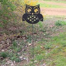 Metal Owl Garden Stake Steel Gardening