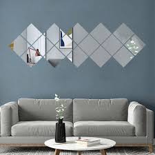Mirror Tiles Wall Sticker Square Self
