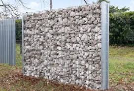 Gabion Fence And Stone Privacy Wall