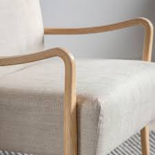 dhamtari mid century linen armchair