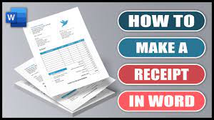 how to make a receipt in word save
