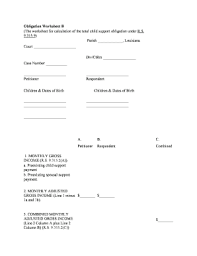 Louisiana Obligation Worksheet B Fill Online Printable