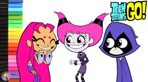 Teen titans go coloring, robin de teen titans go batman coloring. Teen Titans Go Coloring Book Raven Starfire Jinx Coloring Page Youtube