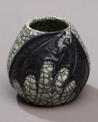 call of the bat ceramic pottery vase