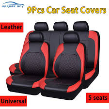 9pcs Car Seat Covers Set Leather