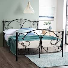 Metal Bed Frame With Crystals Black Or