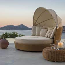 romantic outdoor wicker daybed