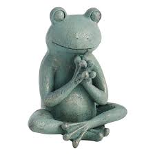 Outdoor Sitting Yoga Frog Statue 11 5