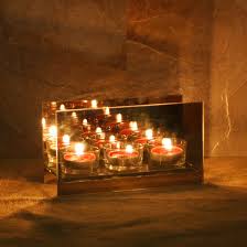 Reflective Candle Holder Mirror Glass