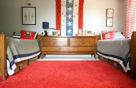 red white and blue boys bedroom