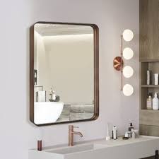 Bathroom vanity bevelled mirror with frame surround. Wood Framed Bathroom Mirror Wayfair