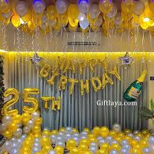 birthday decoration at home with balloons