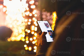 Girlfriend text and share xmas tree photo, moments to friends 4871284 Stock  Photo at Vecteezy