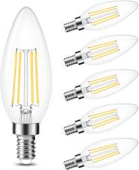 Amazon Com Dimmable E12 Candelabra Led Bulbs Cotanic 6w 60w Equivalent 4000k Daylight 600lm Ceiling Fan Light Bulb C35 Filament Chandelier Light Bulbs B11 Candle Lights With Clear Glass Pack Of 6 Home Improvement