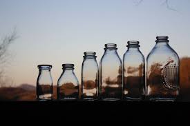 Glass Milk Bottles Bucket