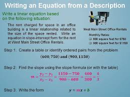 Writing Linear Equations From