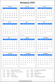 The following is the list of public holidays in malaysia for the year 2021. Printable Malaysia Calendar 2021 With Holidays Public Holidays