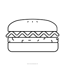Hamburger and burger, black green and red fast food illustration. Hamburger Coloring Page Ultra Coloring Pages