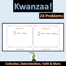 Kwanzaa Literal Equations Made By