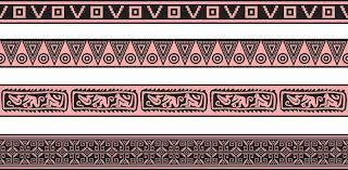 vector set of seamless colored border