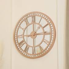 rose gold mirrored skeleton clock home