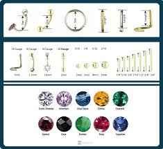 Body Jewelry Size Chart Hindged Hindged