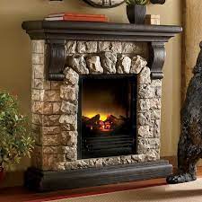 Faux Stone Electric Fireplace Rustic