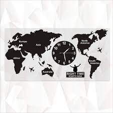 world map acrylic wall clock for home