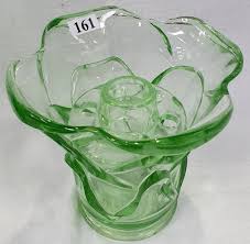A Green Depression Glass Vase In Australia