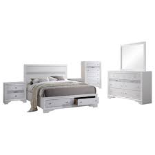 White full bedroom furniture sets suppliers and manufacturers and settle for the most fulfilling. Tokyo 6 Piece Contemporary Storage Bedroom Set King White Wood Walmart Com Walmart Com