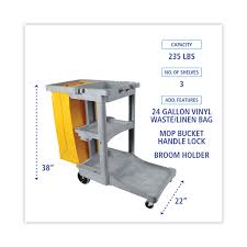 janitor s cart plastic 4 shelves 1